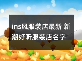 ins風服裝店最新 新潮好聽服裝店名字大全