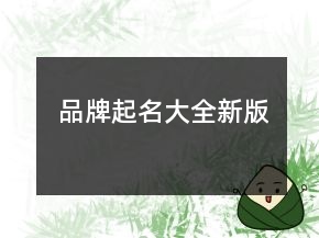 品牌起名大全新版
