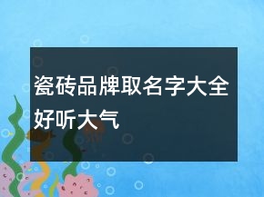 瓷磚品牌取名字大全好聽大氣