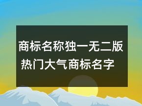 商標(biāo)名稱獨(dú)一無二版 熱門大氣商標(biāo)名字大全