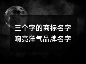 三個(gè)字的商標(biāo)名字 響亮洋氣品牌名字