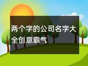 兩個字的公司名字大全創(chuàng)意霸氣