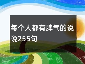 每個人都有脾氣的說說255句