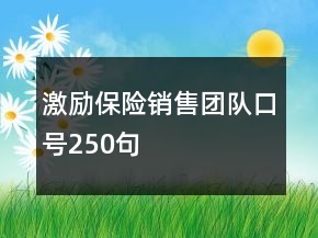 激勵(lì)保險(xiǎn)銷售團(tuán)隊(duì)口號(hào)250句