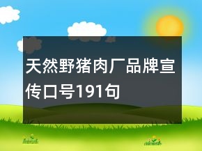 天然野豬肉廠品牌宣傳口號(hào)191句