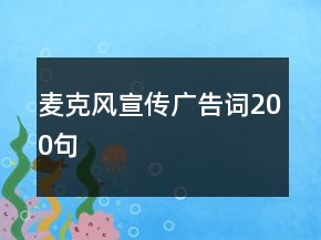 麥克風宣傳廣告詞200句