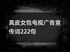 真皮女包電視廣告宣傳詞222句