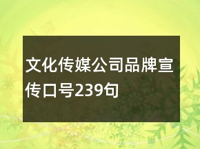 文化傳媒公司品牌宣傳口號239句