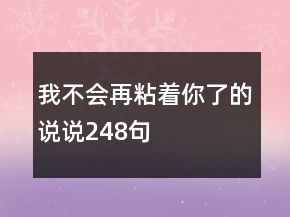 我不會再粘著你了的說說248句