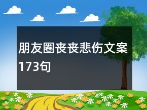 朋友圈喪喪悲傷文案173句