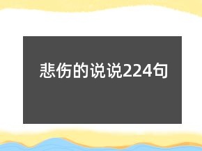 悲傷的說說224句