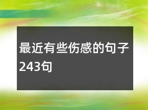 最近有些傷感的句子243句