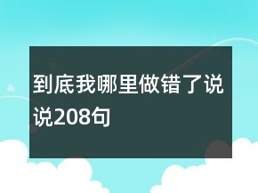 到底我哪里做錯了說說208句