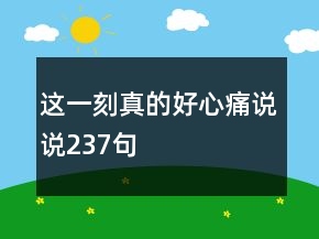 這一刻真的好心痛說說237句