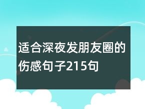 適合深夜發(fā)朋友圈的傷感句子215句