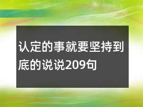 認(rèn)定的事就要堅(jiān)持到底的說(shuō)說(shuō)209句