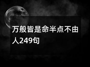 萬般皆是命半點不由人249句