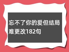 忘不了你的愛但結(jié)局難更改182句