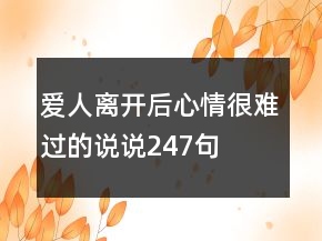 愛(ài)人離開(kāi)后心情很難過(guò)的說(shuō)說(shuō)247句
