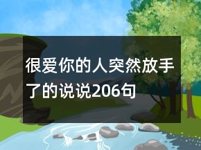 很愛你的人突然放手了的說說206句