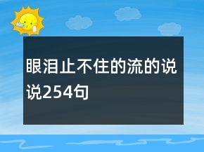 眼淚止不住的流的說(shuō)說(shuō)254句