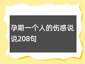 孕期一個(gè)人的傷感說說208句