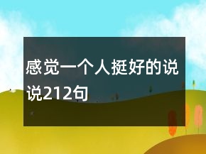 感覺一個(gè)人挺好的說說212句