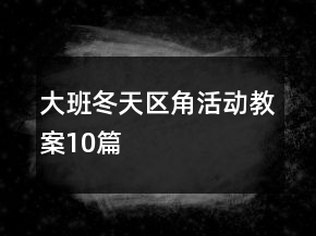 大班冬天區(qū)角活動教案10篇