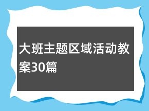 大班主題區(qū)域活動(dòng)教案30篇