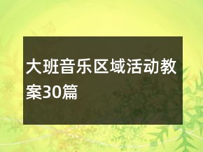 大班音樂區(qū)域活動(dòng)教案30篇