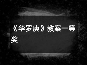 《華羅庚》教案一等獎