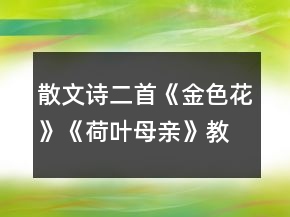 散文詩二首《金色花》《荷葉母親》教案一等獎