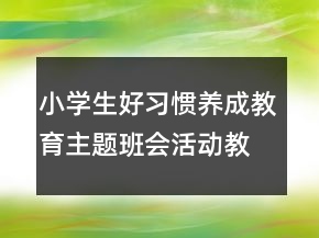 小學(xué)生好習(xí)慣養(yǎng)成教育主題班會(huì)活動(dòng)教案一等獎(jiǎng)