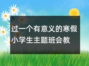 過一個有意義的寒假小學(xué)生主題班會教案一等獎