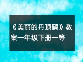 《美麗的丹頂鶴》教案（一年級下冊）一等獎