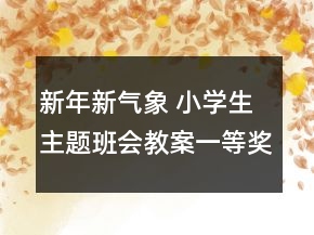 新年新氣象 小學(xué)生主題班會(huì)教案一等獎(jiǎng)