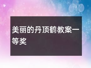 美麗的丹頂鶴教案一等獎