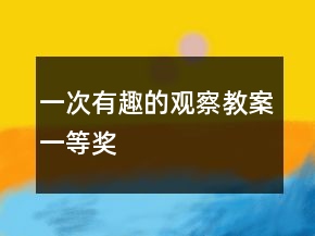 一次有趣的觀察教案一等獎