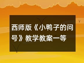 西師版《小鴨子的問號》教學(xué)教案一等獎