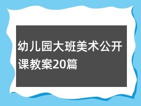 幼兒園大班美術公開課教案20篇