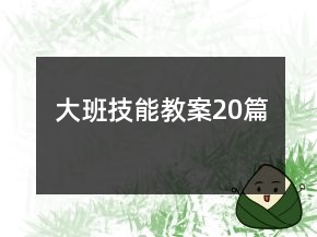大班技能教案20篇