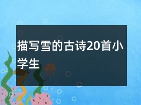 描寫雪的古詩20首小學(xué)生