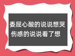 委屈心酸的說(shuō)說(shuō)想哭 傷感的說(shuō)說(shuō)看了想哭82句