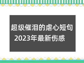 超級催淚的虐心短句  2023年最新傷感虐心短句127句