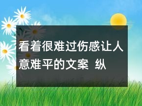 看著很難過傷感讓人意難平的文案  縱然是舉案齊65句