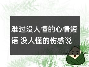 難過沒人懂的心情短語 沒人懂的傷感說說138句