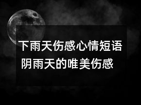 下雨天傷感心情短語 陰雨天的唯美傷感句子66句