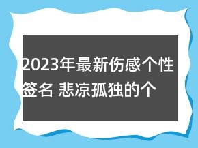 2023年最新傷感個(gè)性簽名 悲涼孤獨(dú)的個(gè)性短句90句