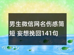 男生微信網名傷感簡短 妄想挽回141句