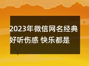 2023年微信網(wǎng)名經(jīng)典好聽(tīng)傷感 快樂(lè)都是裝出來(lái)的76句